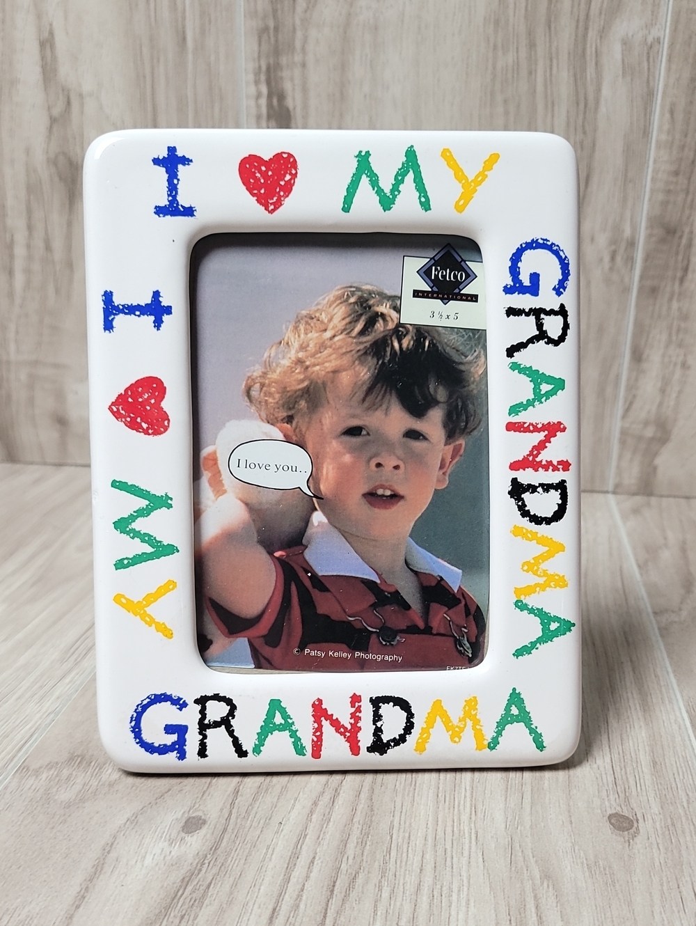 Vintage 90s 80s Colorful 'I Love My Grandma' Photo Frame ceramic- resin